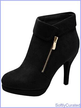 George-40 Ankle Wrap Boots Vegan Leather Dual Zip Booties